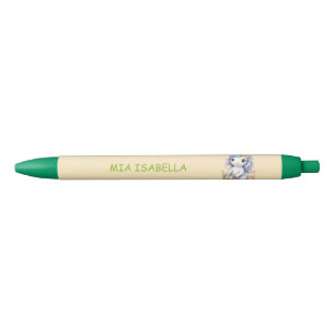 Caneta de tinta azul Primavera de Páscoa branca Un