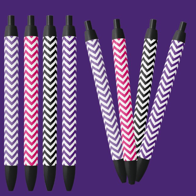 Caneta de Tinta Preta com Padrão Colorido (Criador carregado)