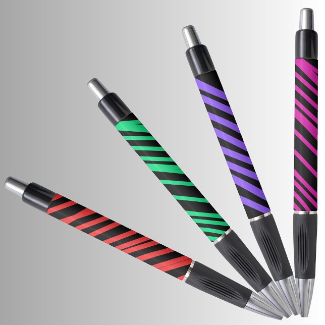 Caneta de Tinta Preta com Padrão Colorido (Criador carregado)