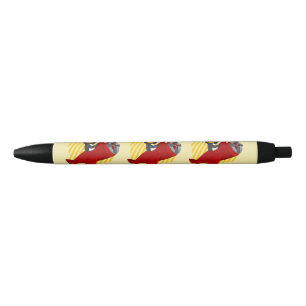 Caneta de tinta preta de desenho de pinguim voador