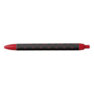 Caneta de Tinta Preta do Coração Vermelho