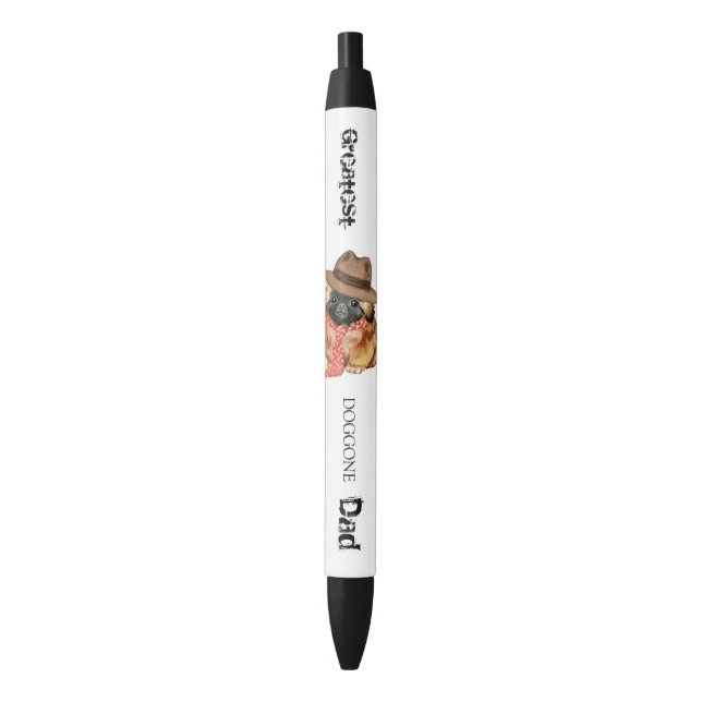 Caneta de tinta preta Pai de Pekingese (Frente Vertical)