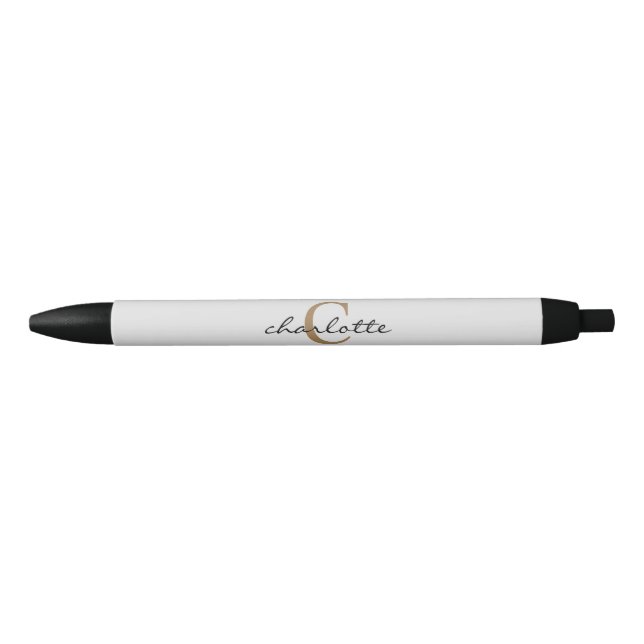 Caneta de tinta preta personalizada simples (Frente)