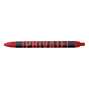 Caneta de Tinta Preta Preta Preta com Carimbo Pret