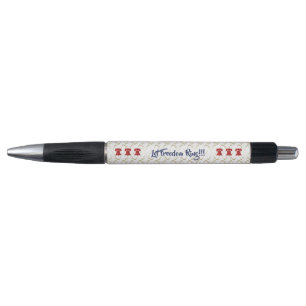 Caneta Deixe a Liberdade Andar Bell - Branco Vermelho e A