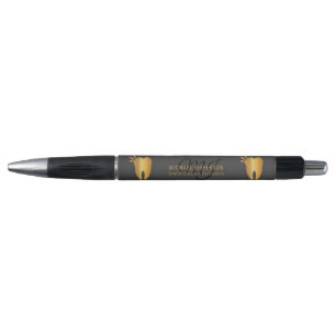 Caneta Dentista monograma - Preto e Dourado