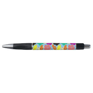 Caneta desenho de padrões de flores coloridas
