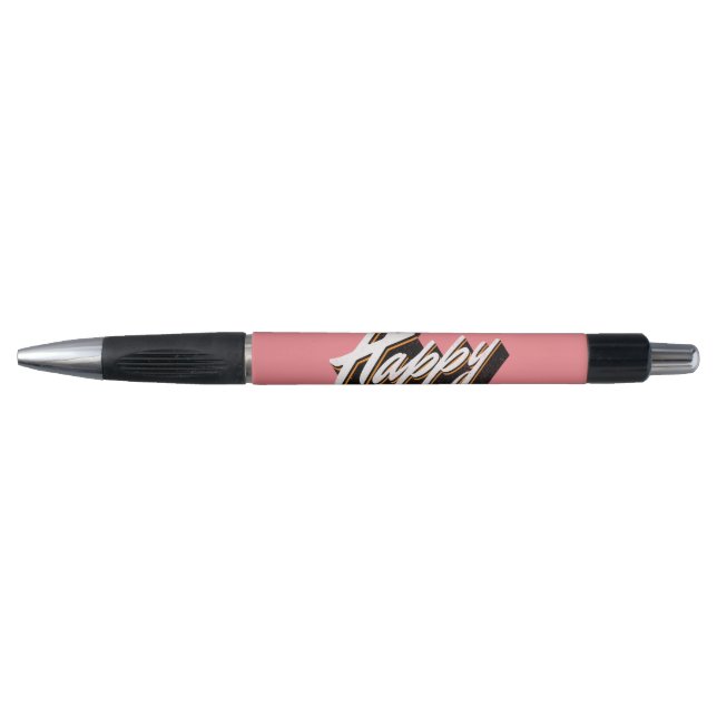 Caneta Design de texto Feliz (Frente)