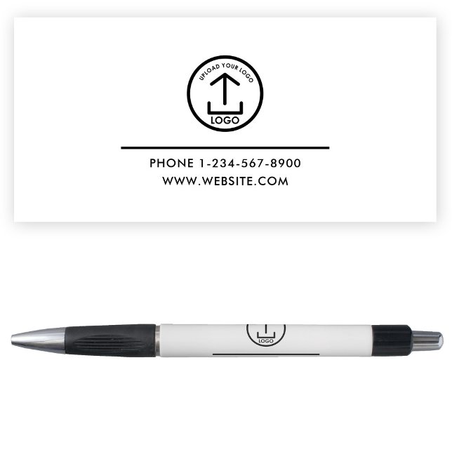 Caneta Detalhes do contato do logotipo profissional (Professional Business Logo Contact Details White Pen)