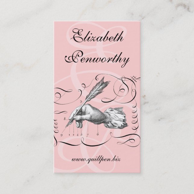 Caneta do cartão de visita do escritor da mulher (Frente)