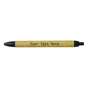 Caneta Dourado do brilho com texto feito sob
