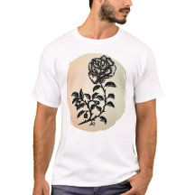Caneta e Rosa de tinta em T-Shirt de fundo de pêss