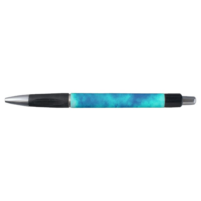 Caneta Efeito de nuvem de tempestade elegante azul  (Frente)