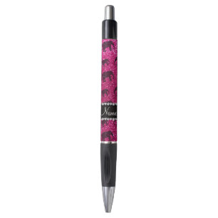 Caneta Elefantes neon-rosa-quente com nome personalizado