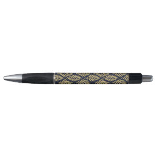 Caneta Elegant Navy Gold Leaf  Ballpoint Writing Tool