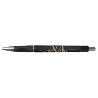 Elegante Dourado Monograma - Nome do Script Na mod
