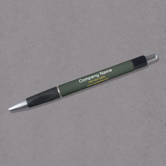 Caneta Elegante Dourado & Verde Floresta  (Stylish Gold & Forest Green Pen)