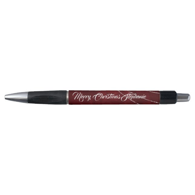 Caneta Elegante Feliz Natal Burgundy (Frente)
