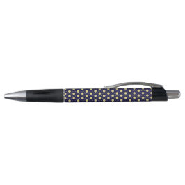 Caneta Elegante Padrão de Azulejos Geométricos Azul-Navy 