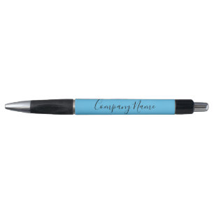 Caneta Elegante Sky Blue Black Text Nome do Salão Comerci