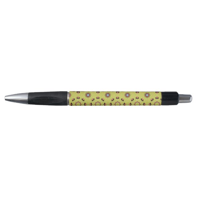 Caneta Elegante Tacha Floral Patterno (Frente)