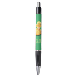 Caneta engraçada com Pato Bravo Feliz - Sorria
