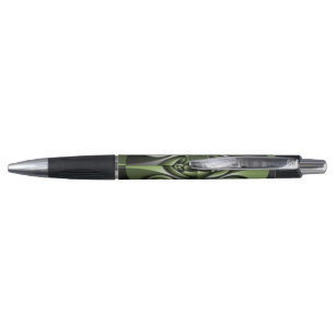 Caneta Esferas Mini Floresta Verde Branca