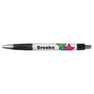 Caneta Estrelas Neon Coloridas Personalizam