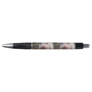 Caneta Feliz Porco Branco Com Língua de Fora,