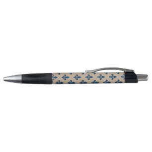 Caneta Fleur de Lis Pattern, Royal French Blue em Creme
