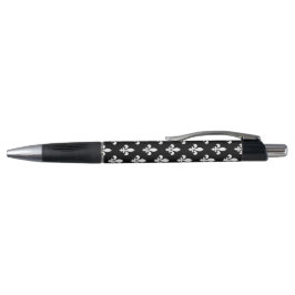 Caneta Fleur de Lis Pattern, Royal French, branco a preto