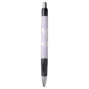 Caneta floco de neve roxo leve e coração brilhando