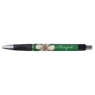 Caneta Flor Doodle Doce Colorida Nome Personalizado