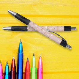 Caneta Flor rosa Padrão retrorreflector colorido personal