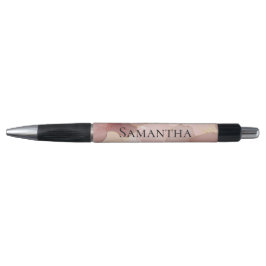 Caneta Floral Dourado Rosa-Blush Romântico