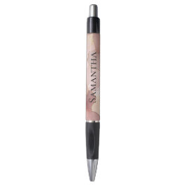 Caneta Floral Dourado Rosa-Blush Romântico