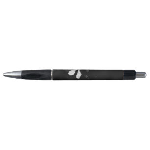 Caneta floral preto e branco minimalista
