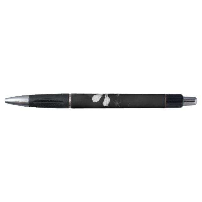 Caneta floral preto e branco mínimo (Frente)