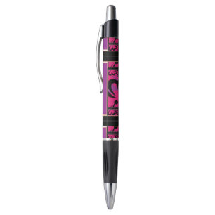 Caneta floral roxa cor-de-rosa