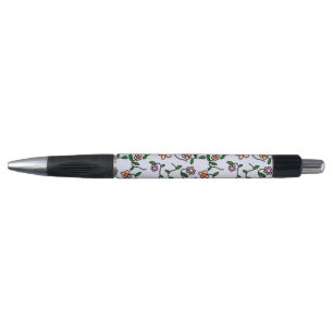 Caneta Flores Coloridas, Padrão Floral, Verde, Boho