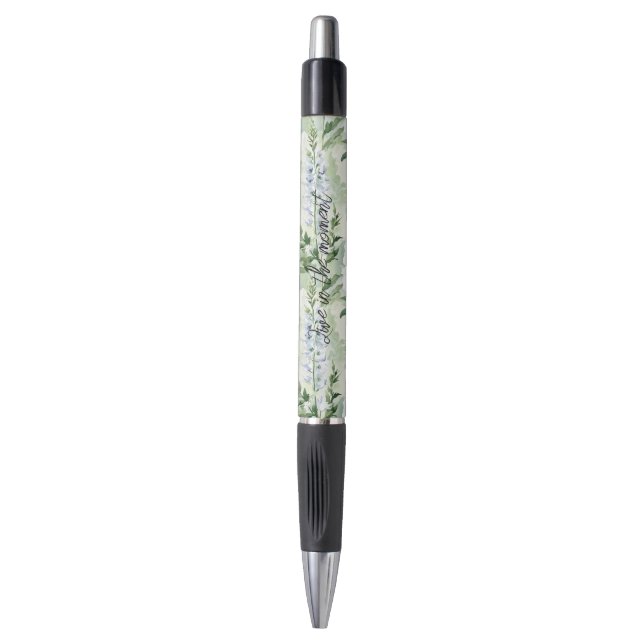 Caneta Flores de Delphinium Brancas Lavanda   (Frente Vertical)
