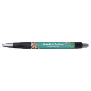 Caneta Fundo de Petunia Branca Cor-de-Água Turquesa Cor-d