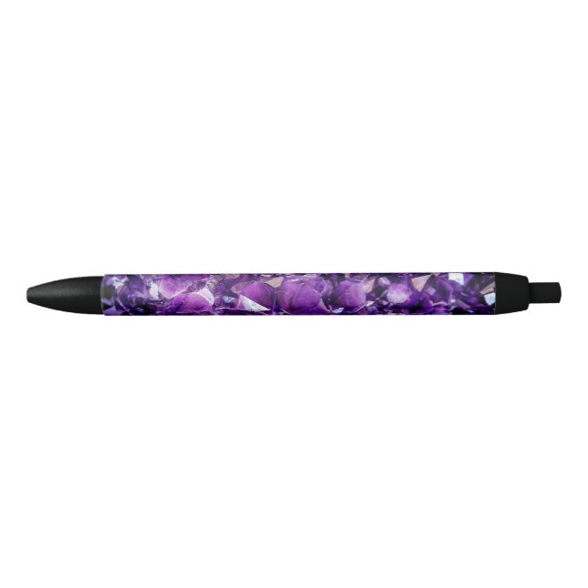 Caneta Gemstone de Crystal Geode Roxo (Frente)