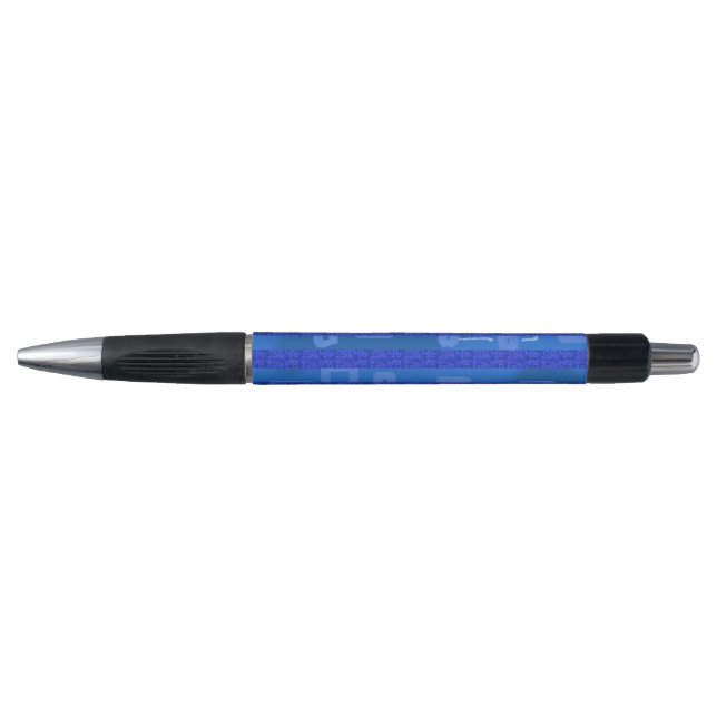 Caneta Geométrico Azul (Frente)