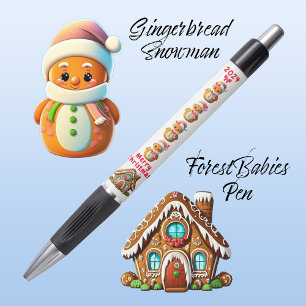 Caneta Gingerpão bonito Cartoon Snowman Gráfico ⛄️ Branco