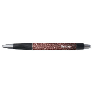 Caneta Glam Brown Red Glitter brilha personalizar