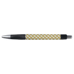 Caneta Glitter Herringbone Moderno Dourado