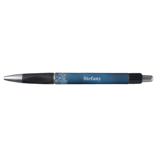 Caneta Glittery Royal Blue Foil Nome Individual (Frente)