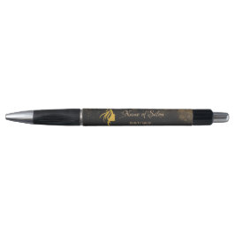 Caneta  Gold and black SalonQR code Price Table Tent Sign