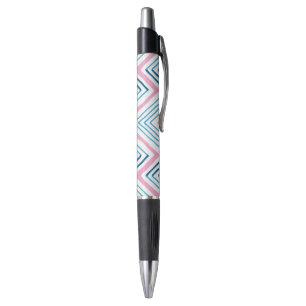 Caneta Grande Chevron Zag em Rosa e Aqua